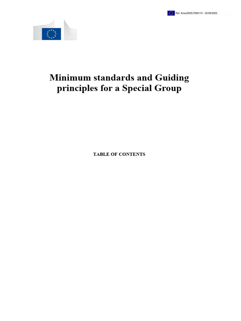Minimum Standards and Guiding Principles For A Special Group | PDF ...