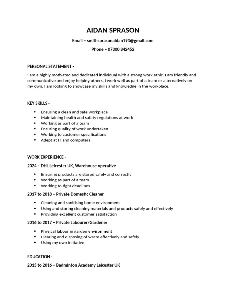 As CV1 | PDF