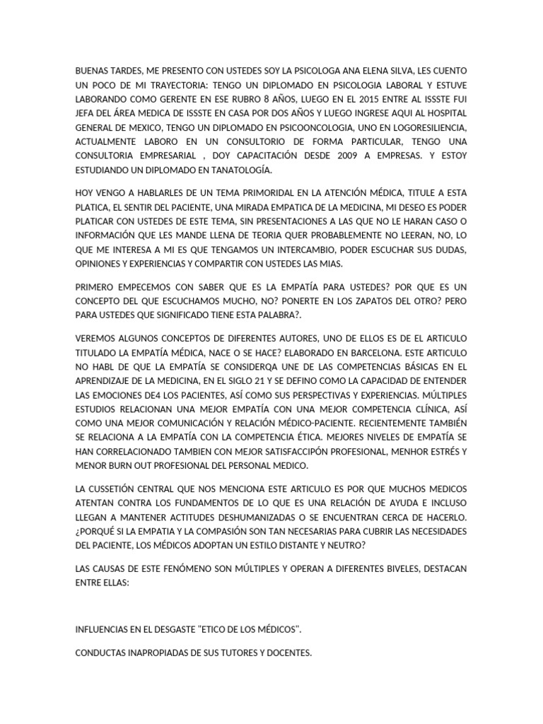 Empatia Platica | PDF | Empatía | Sufrimiento