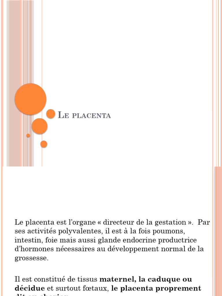 Le Placenta - PPTX - Google Slides | PDF | Placenta | Utérus