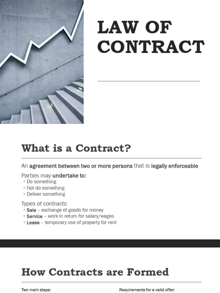 Law of Contract | PDF | Offer And Acceptance | Civil Law (Legal System)