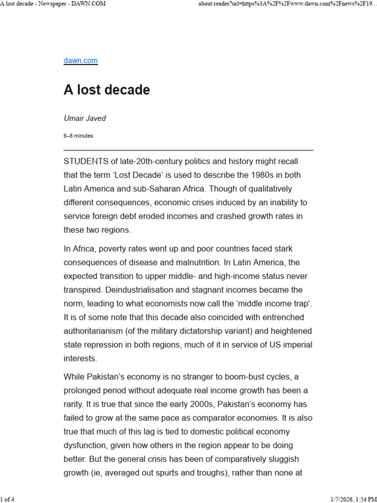 A Lost Decade - Newspaper | PDF