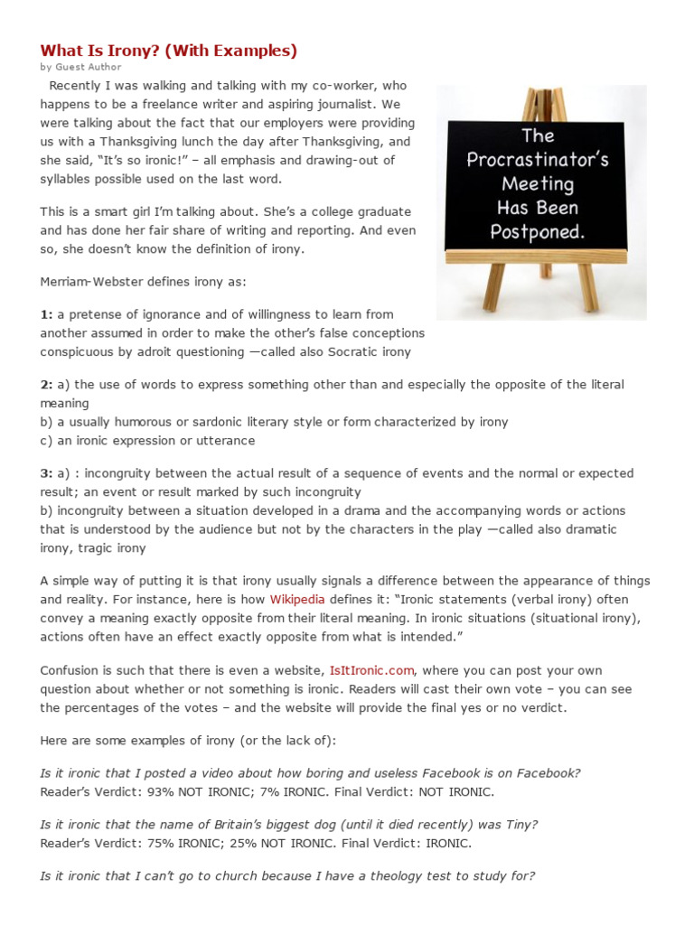 What Is Irony - (With Examples) | PDF | Irony