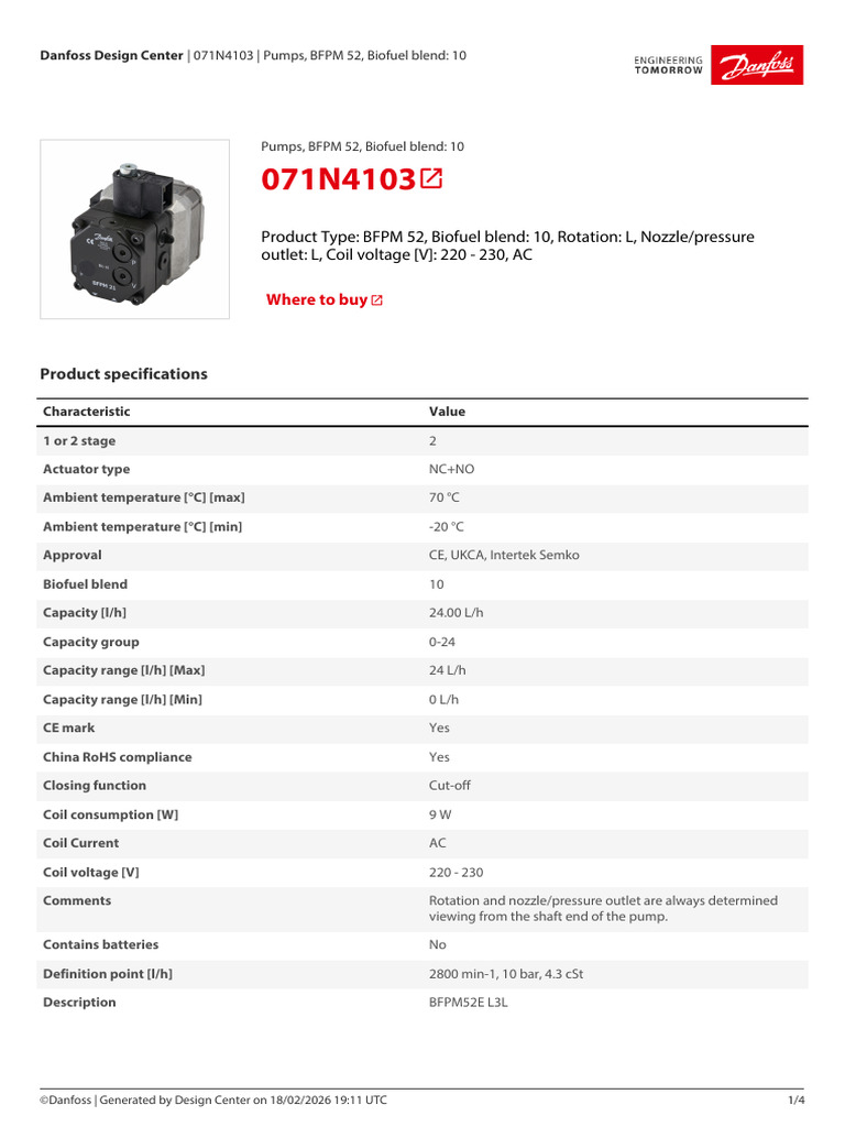 Danfoss Product Details 2026-02-18 | PDF