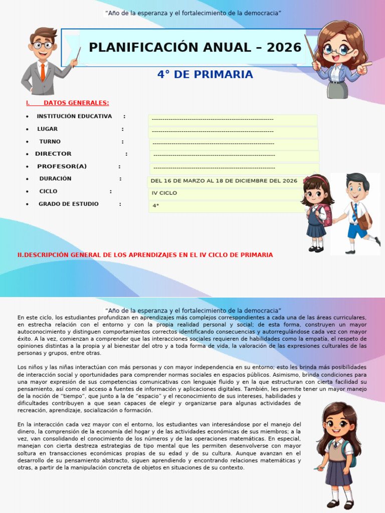4TO GRADO Plan Anual 2026 | PDF | Geometría | Datos