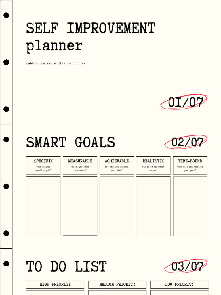 Self Improvement Planner | PDF