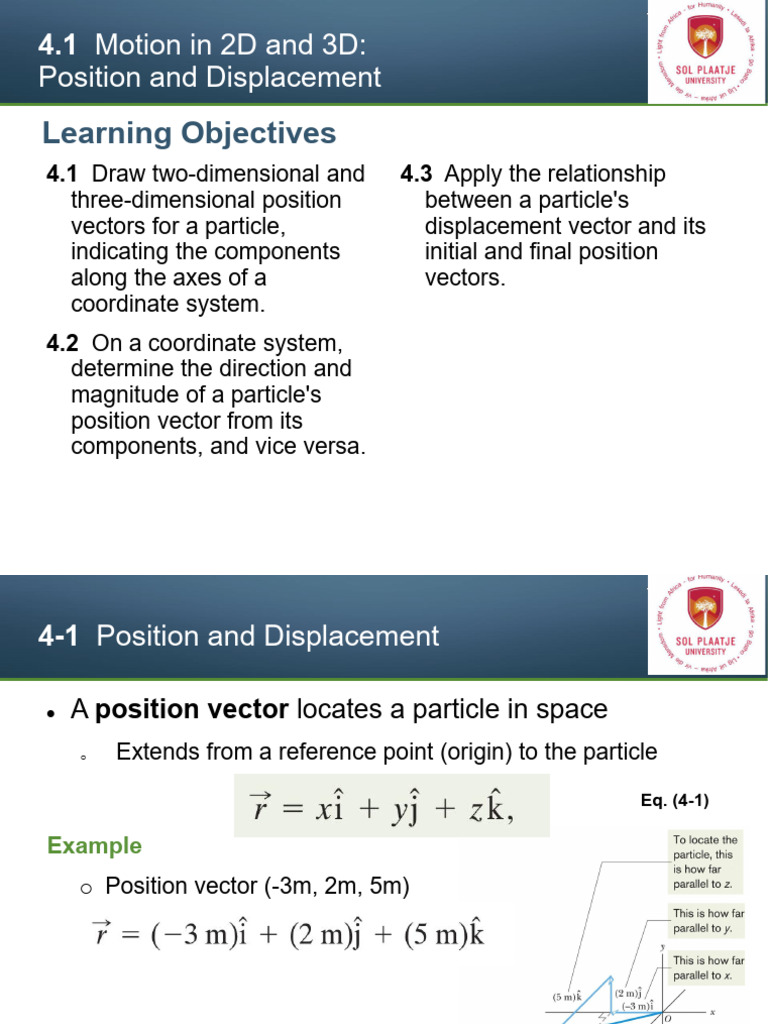Lecture 03 Motion in 2D3D | PDF | Acceleration | Euclidean Vector