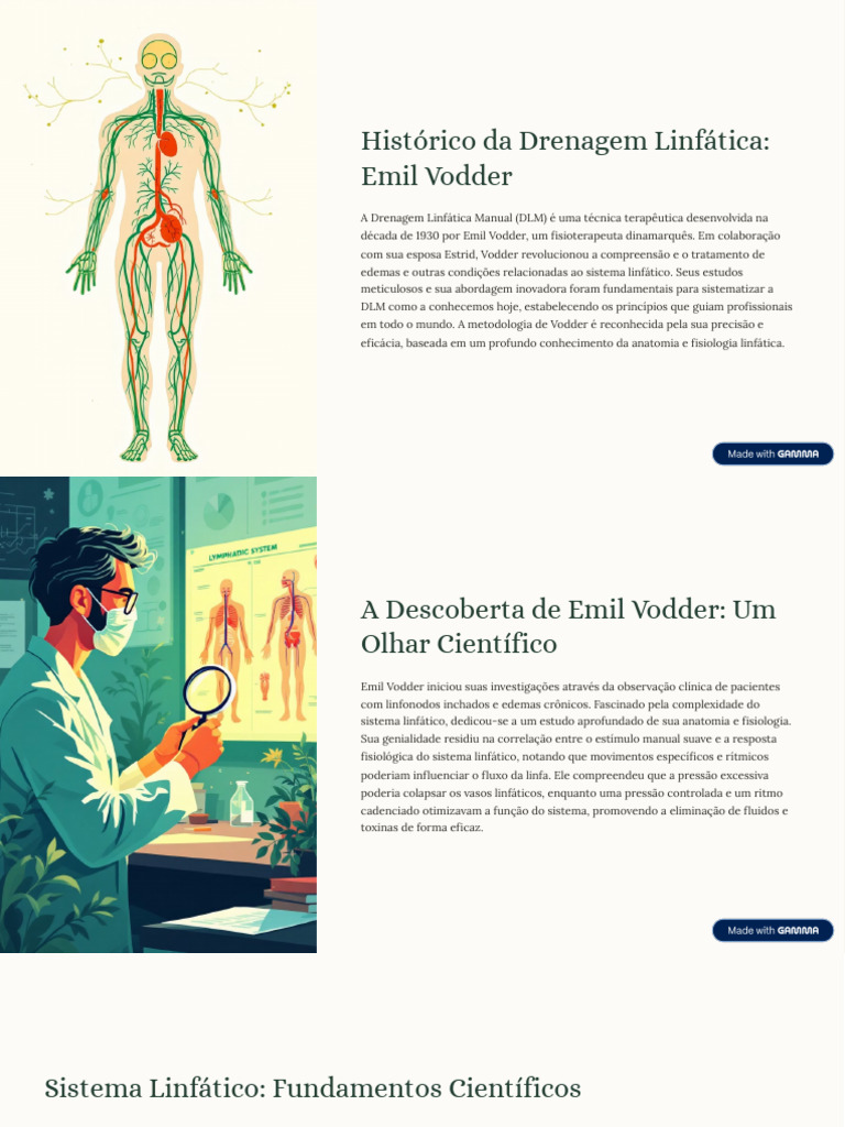 Historico Da Drenagem Linfatica Emil Vodder | PDF | Sistema linfático ...