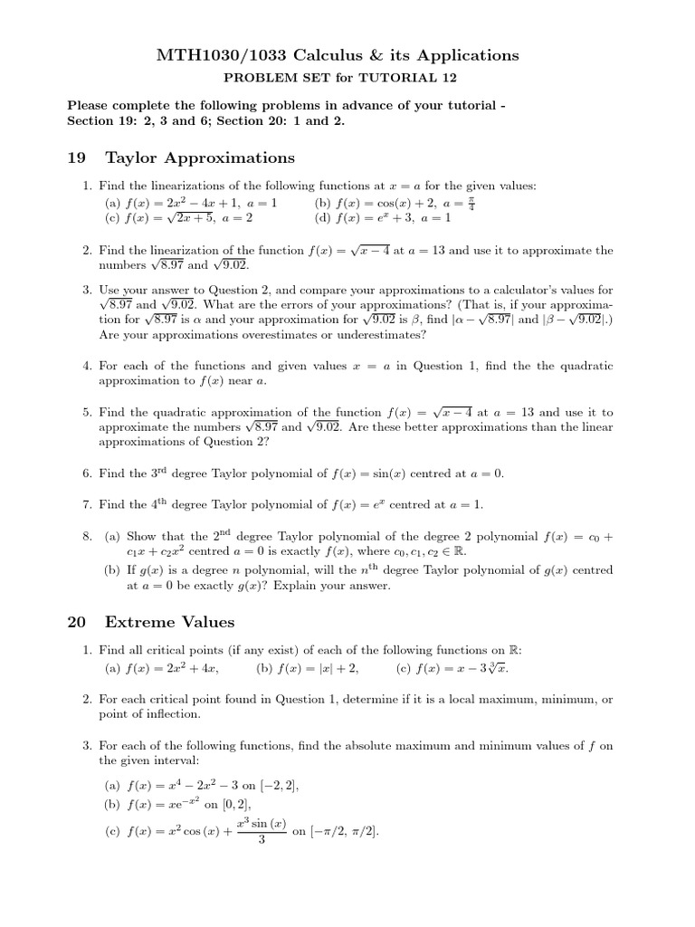 MTH1030_1033_PS12_20dc8a28b05cf10fcc4e227ee7cec6fb | PDF | Square Root ...