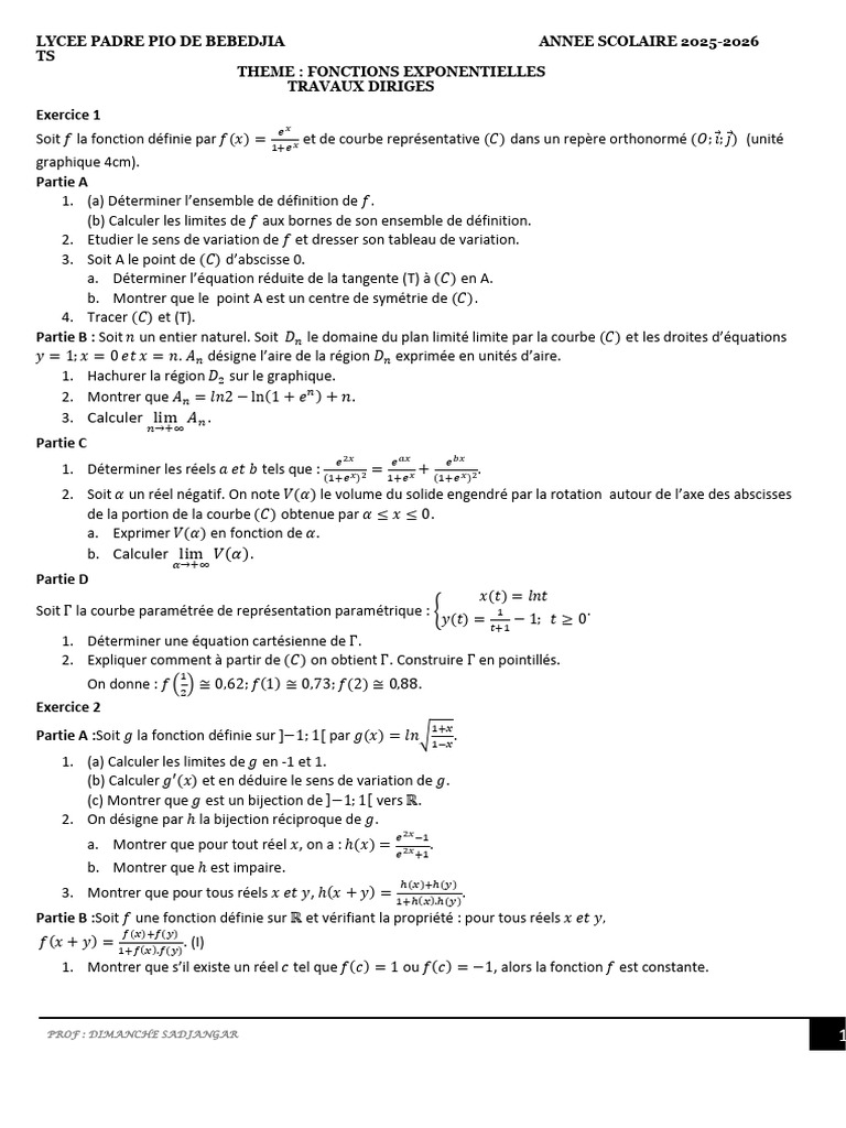Fonction Exp | PDF | Fonction (Mathématiques) | Limite (mathématiques)