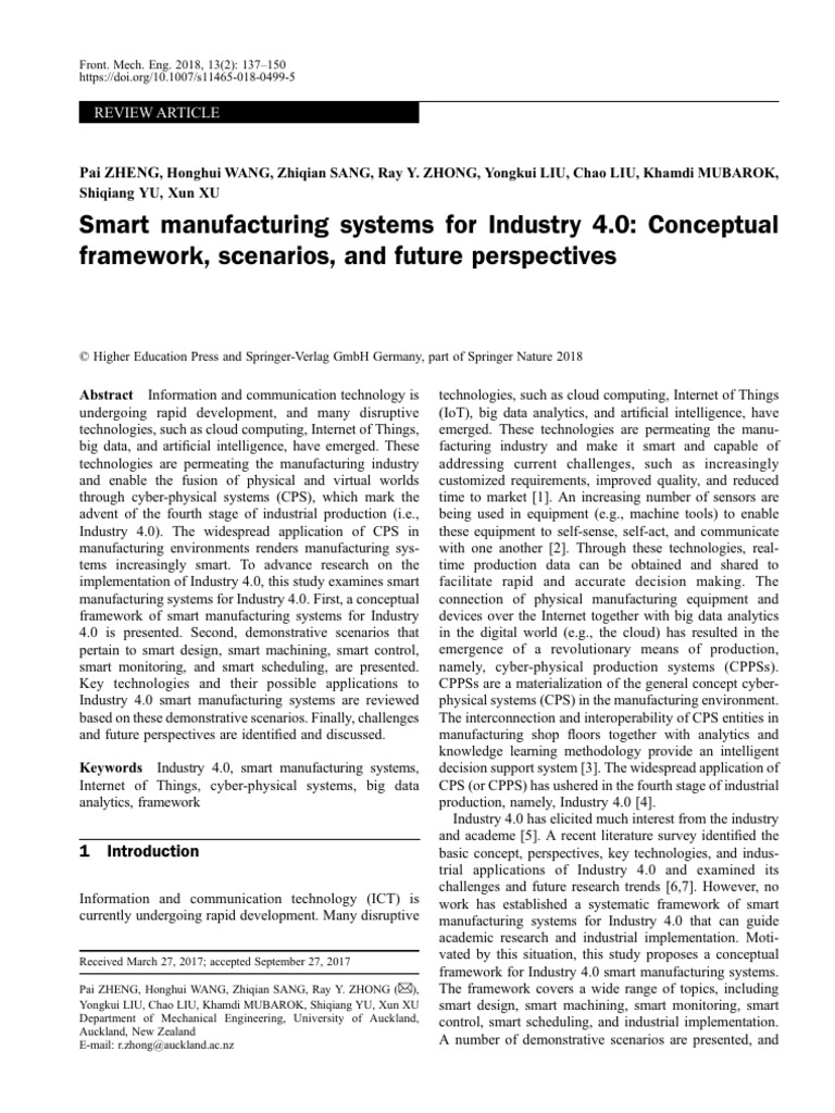 1188. Smart Manufacturing Systems for Industry 4.0 Conceptual Framework ...