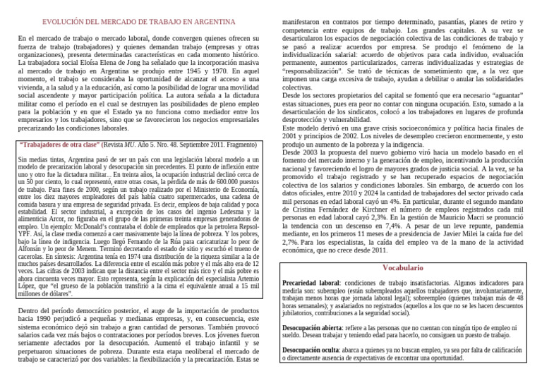 Evolución Del Mercado de Trabajo en Argentina | PDF | Empleo | Derecho ...