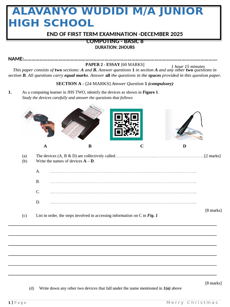 Second Term End of Term Exam 2026 | PDF | Computer Data Storage ...