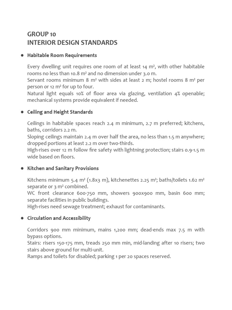 Group 10 Interior Design Standards | PDF