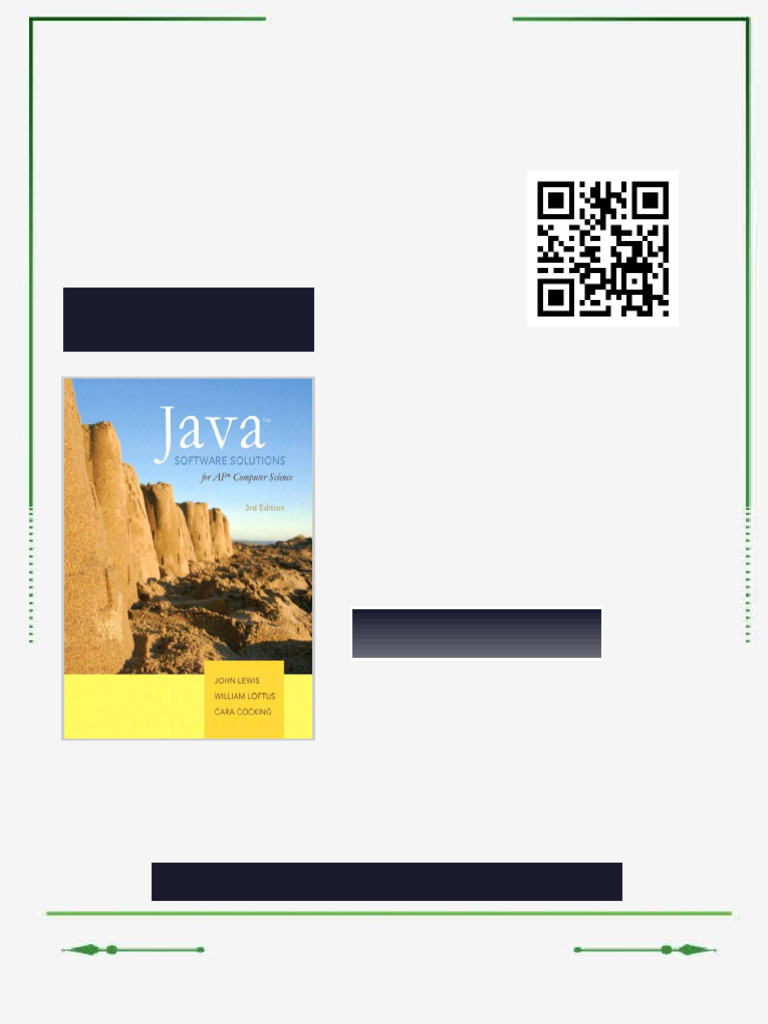Java Software Solutions For AP Computer Science 3rd Edition Loftus ...