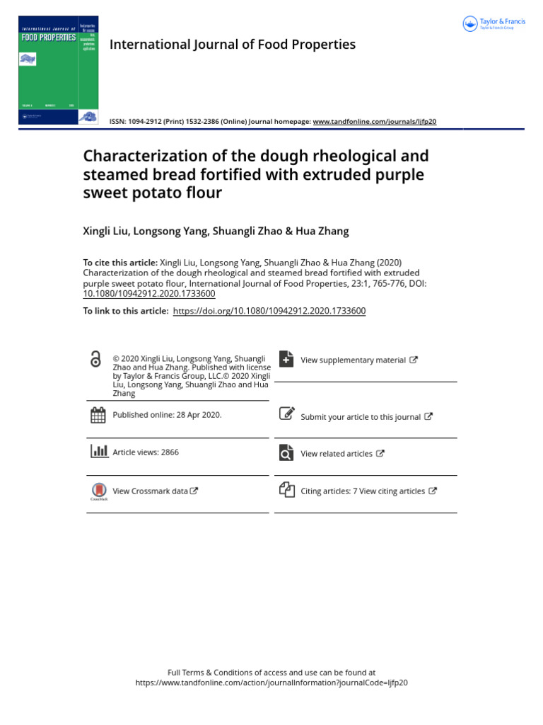 Characterization of the Dough Rheological and Steamed Bread Fortified ...