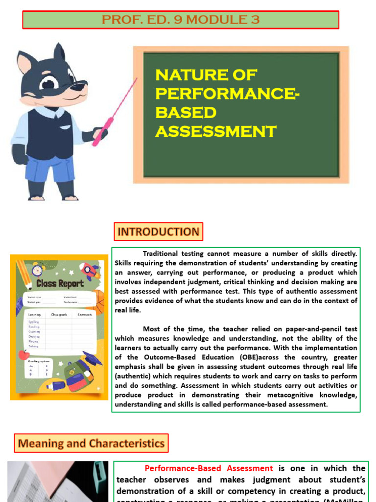 Module 3 Nature of Performance Based Assessment | PDF | Educational ...