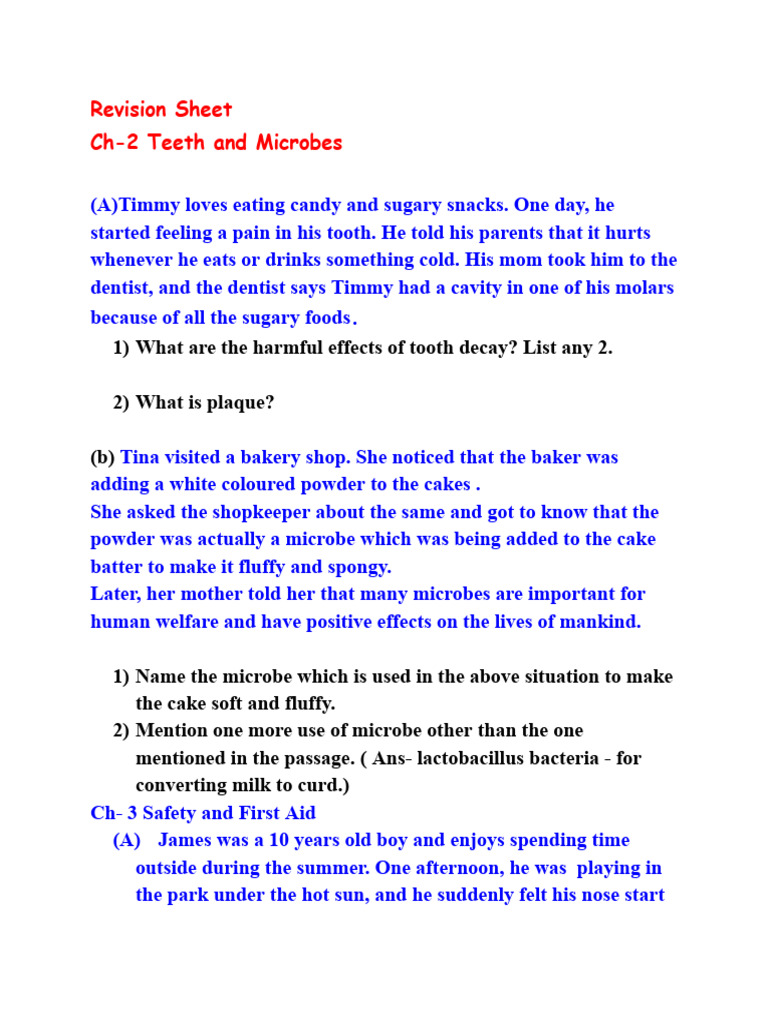 Case Based Questions Class IV Revision | PDF | Air Pollution