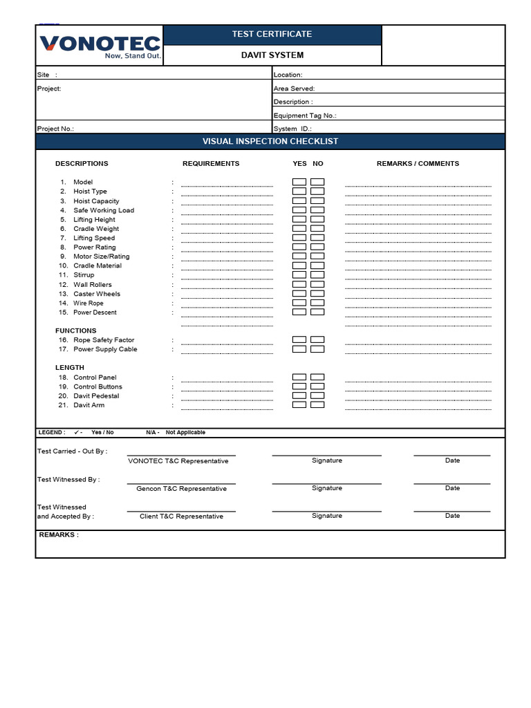Visual Inspection Checklist | PDF