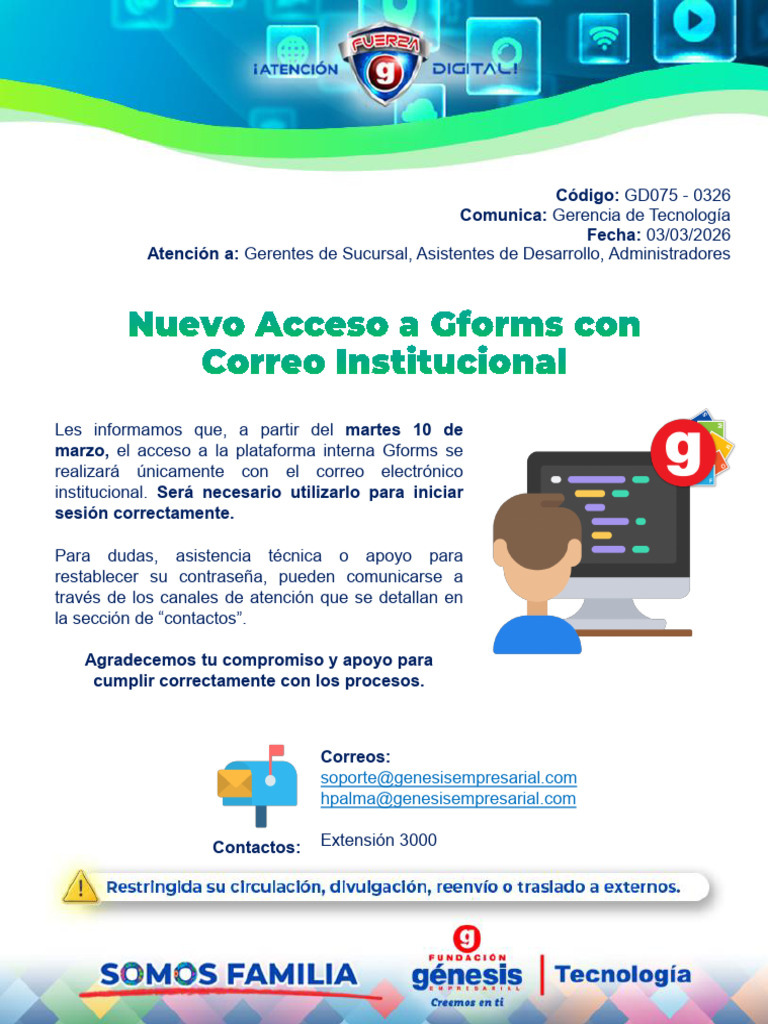 Comunicado Nuevo Acceso A Gforms Con Correo Institucional | PDF
