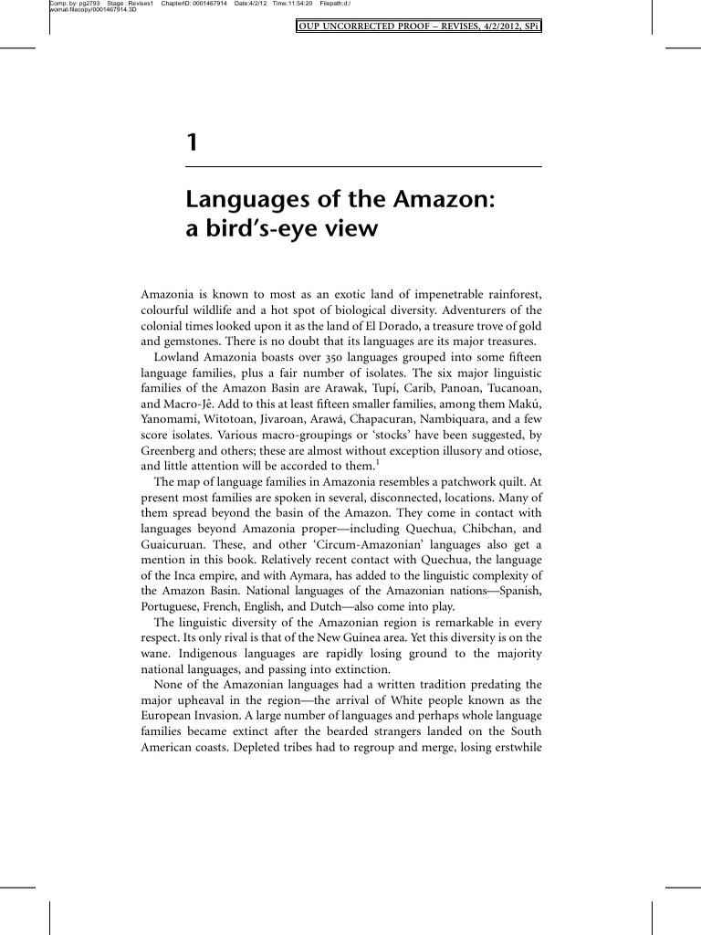 Languages of the Amazon: a bird’s-eye view | PDF | Amazon River ...
