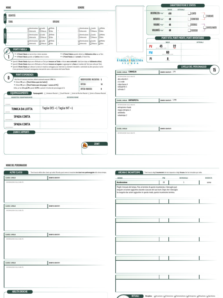 Character Sheet Formi | PDF