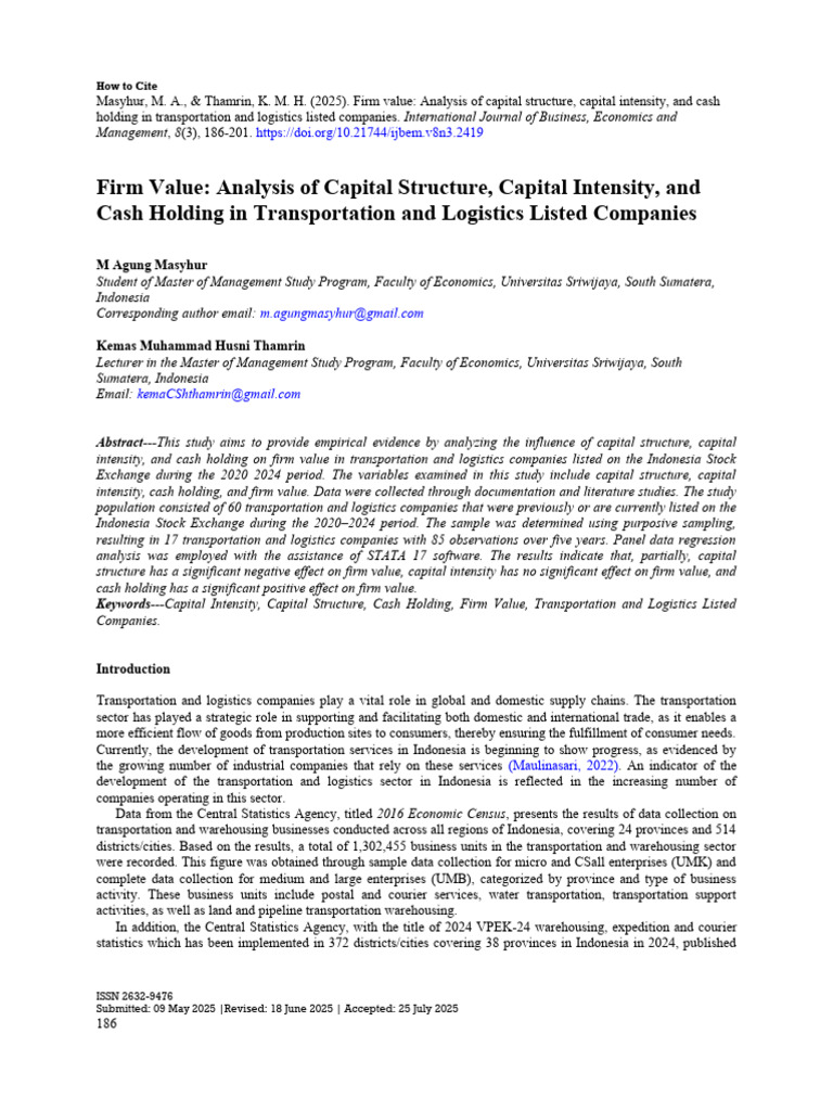 Firm Value Analysis of Capital Structure Capital I | PDF | Capital ...