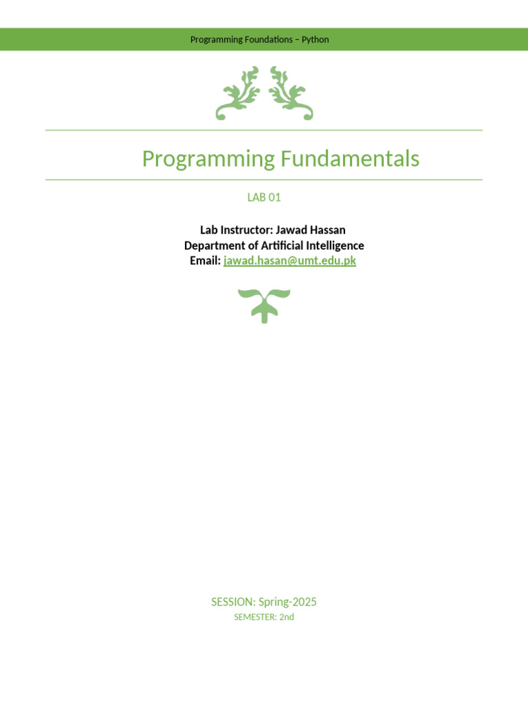 Lab Manual 1 | PDF | Computer Programming | Integrated Development ...
