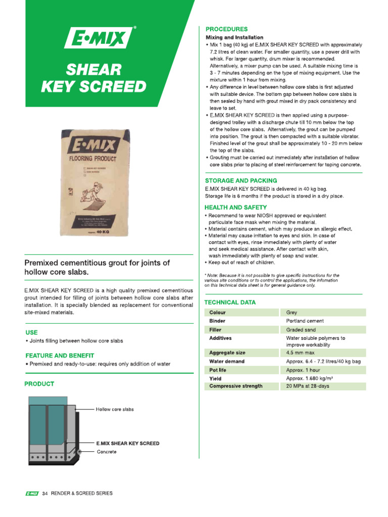 Shear Key Screed | PDF