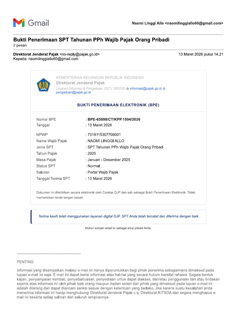 Bpe 2025 - Naomi Linggi Allo | PDF