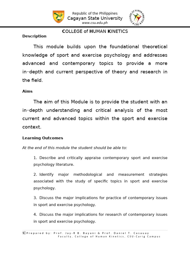 Lesson 1 - Gamesmanship, Sportsmanship and Deviance | PDF | Motivation ...