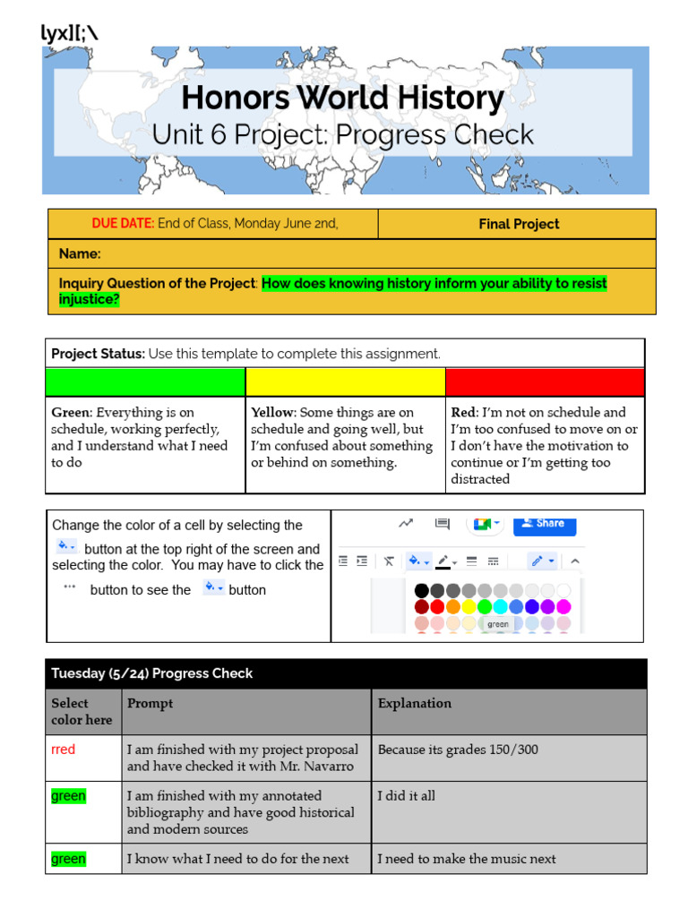 Aidan Amezcua - 35.4 Project Progress Check (10th Grade, Mr. Navarro) | PDF