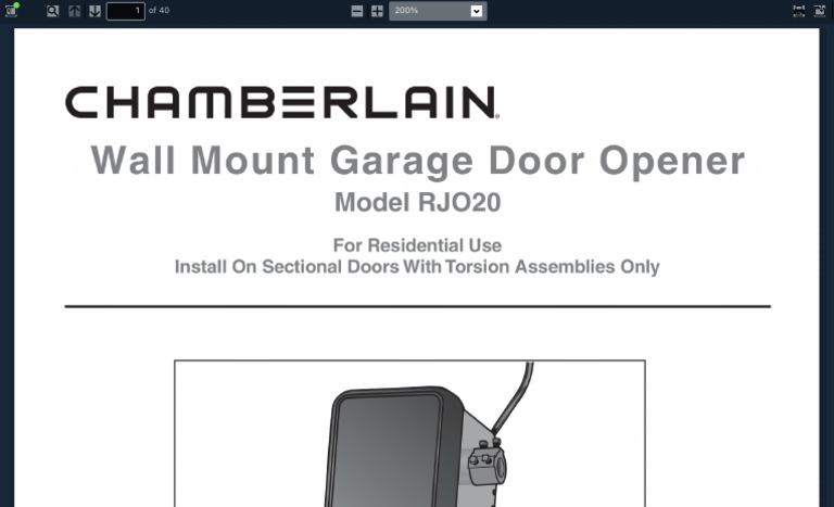 Chamberlain Garage Door Opener | PDF