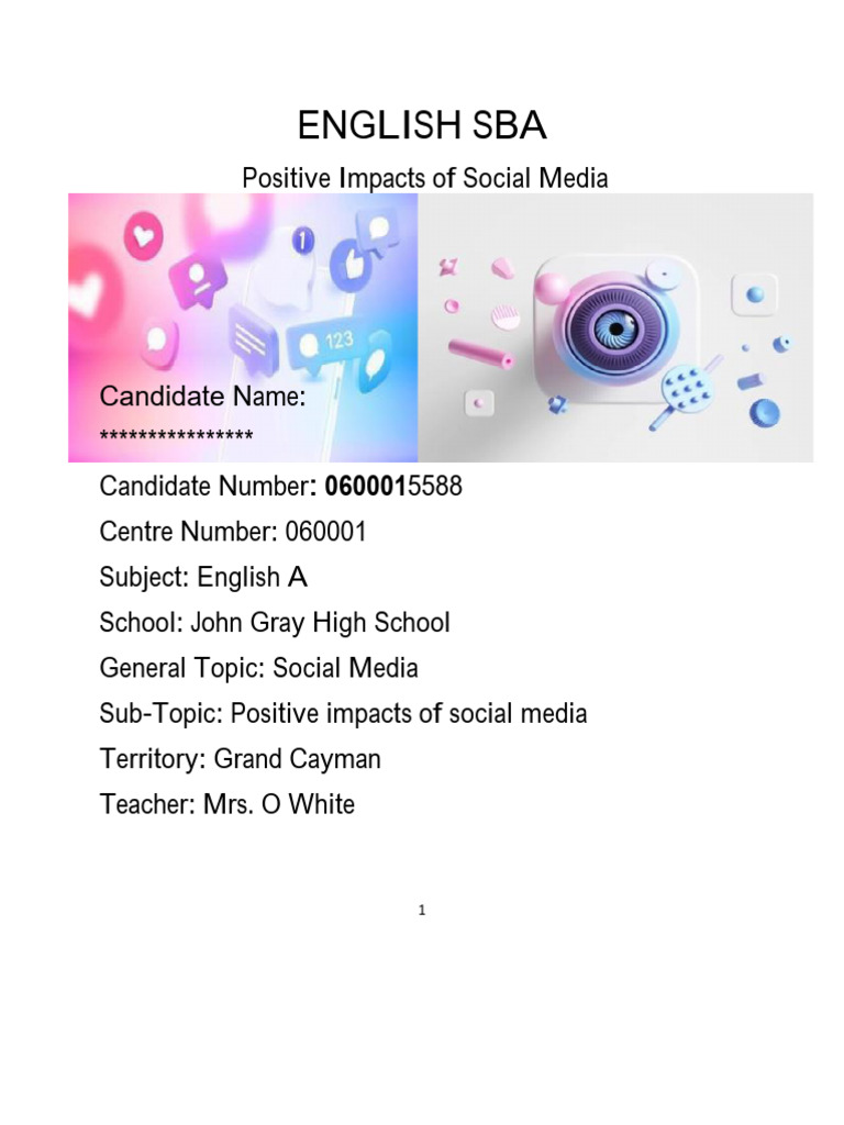 Sample English SBA 2026 | PDF | Public Speaking | Adolescence