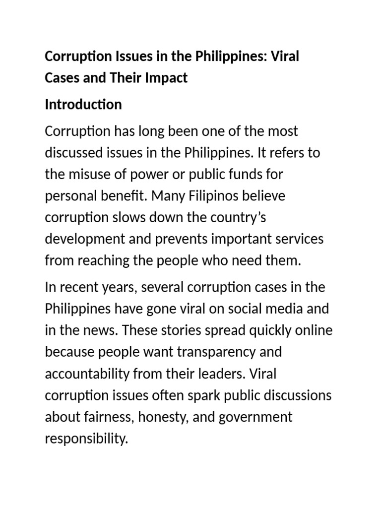 Corruption Issues in The Philippines | PDF | Corruption