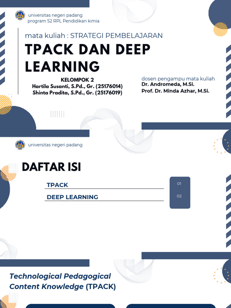 Strategi Pembelajaran - W5 - TPACK & Deep Learning - Bahan Tayang | PDF