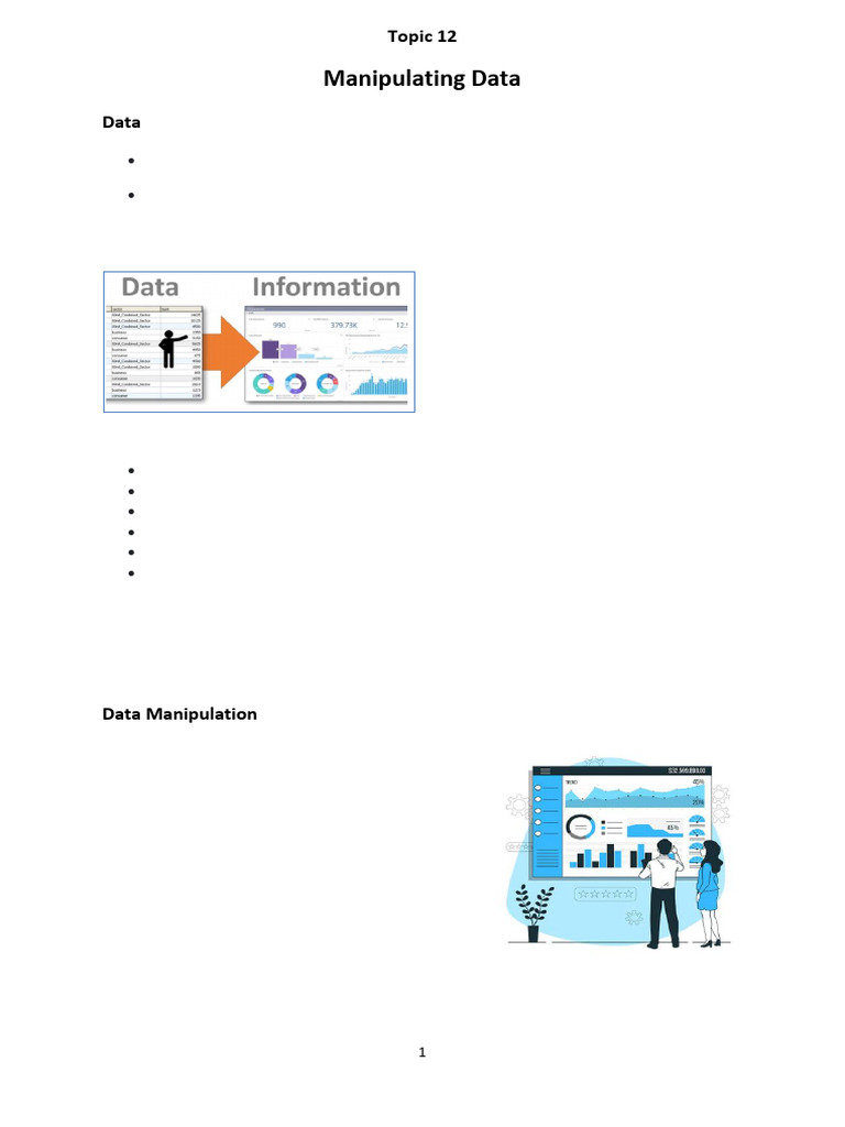 A2- Topic 12 - Manipulating Data | PDF | Data | Big Data