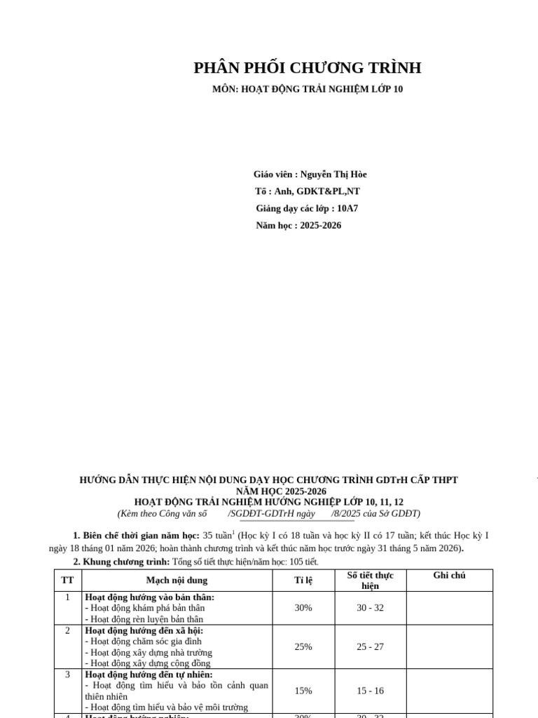 10a7 PPCT chi tiết | PDF