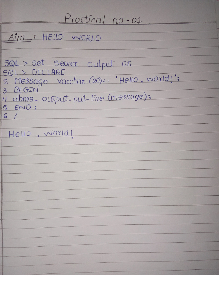 PLSQL Practical File Mumbai University | PDF
