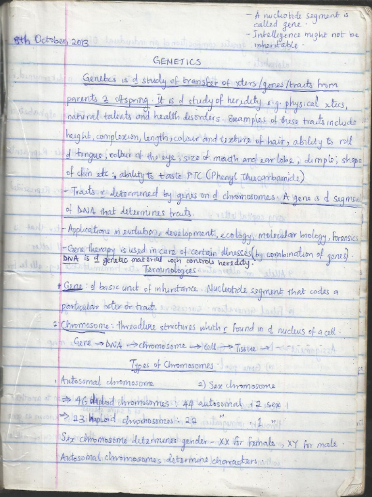 Complete 200level Genetics Note | PDF