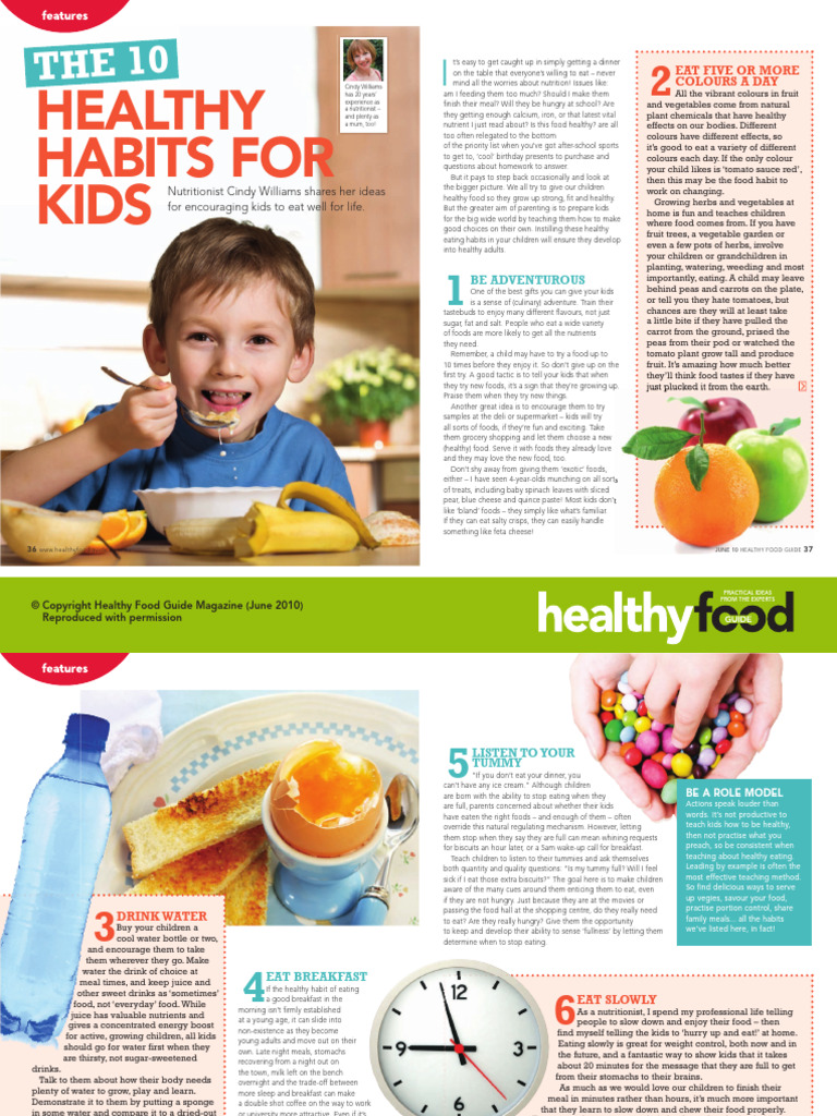 10 Healthy Habits Kids | PDF | Foods | Meal