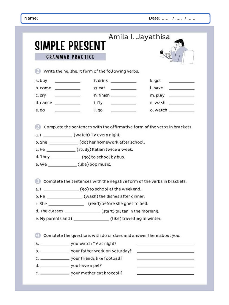 Workshet Kelas 11 Simple Present | PDF