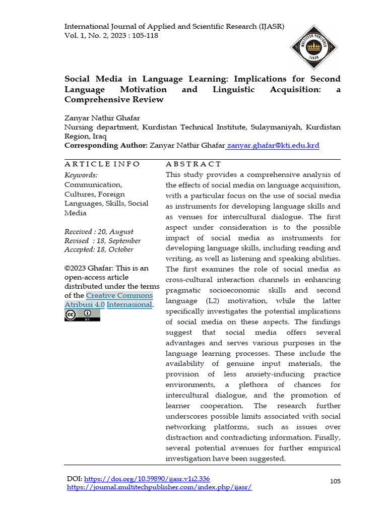 Social Media in Language Learning | PDF | Second Language Acquisition ...