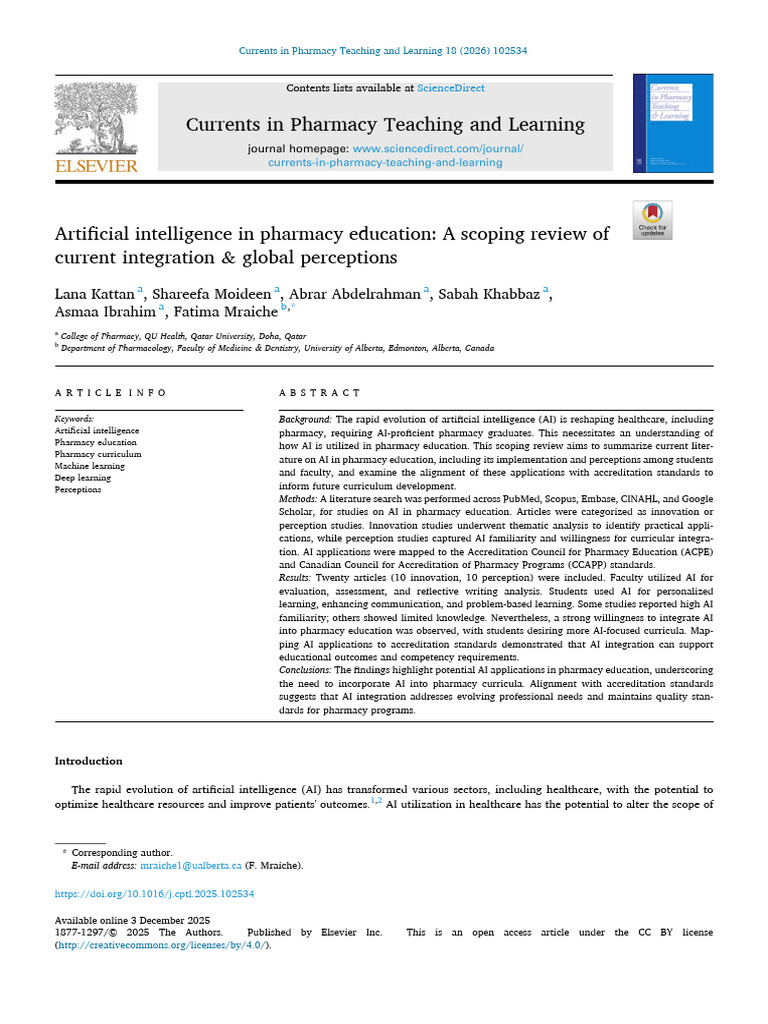 Currents in Pharmacy Teaching and Learning | PDF | Artificial ...