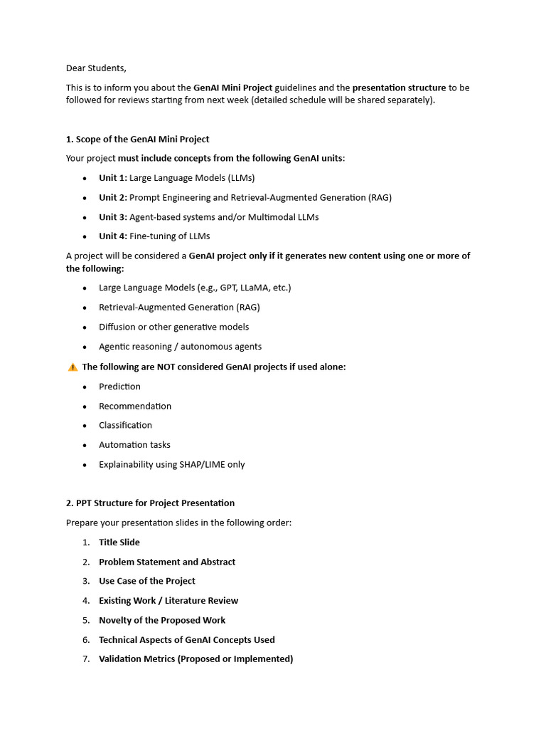 Miniproject Guidelines | PDF