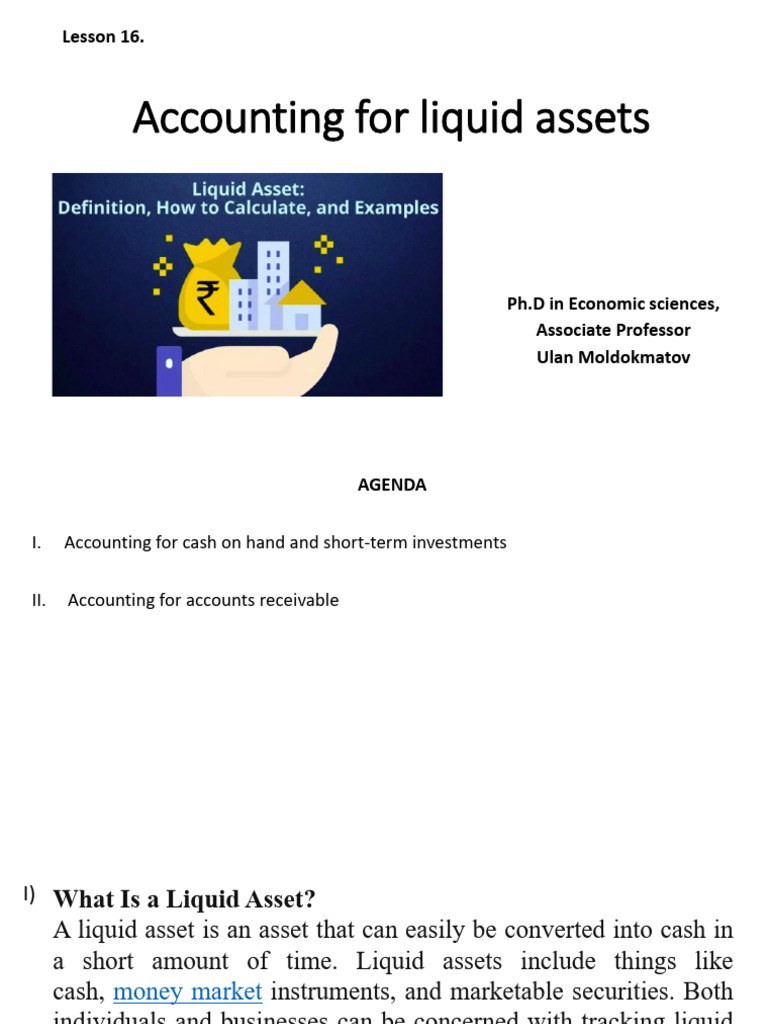 Lesson 16. Accounting for Liquid Assets | PDF | Market Liquidity ...