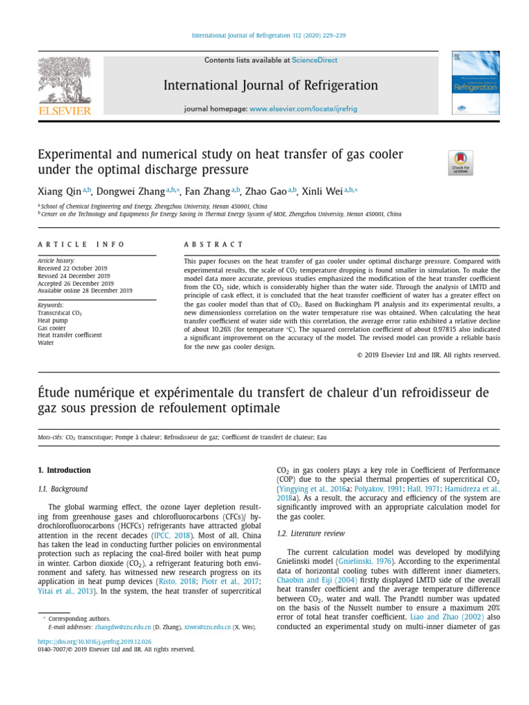 热泵（贡献在于模型建立）Experimental and Numerical Study on Heat Transfer o 2020 ...