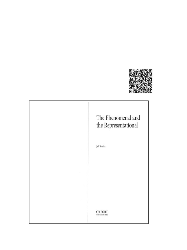 The Phenomenal And The Representational Jeff Speaks | PDF | Statistics ...