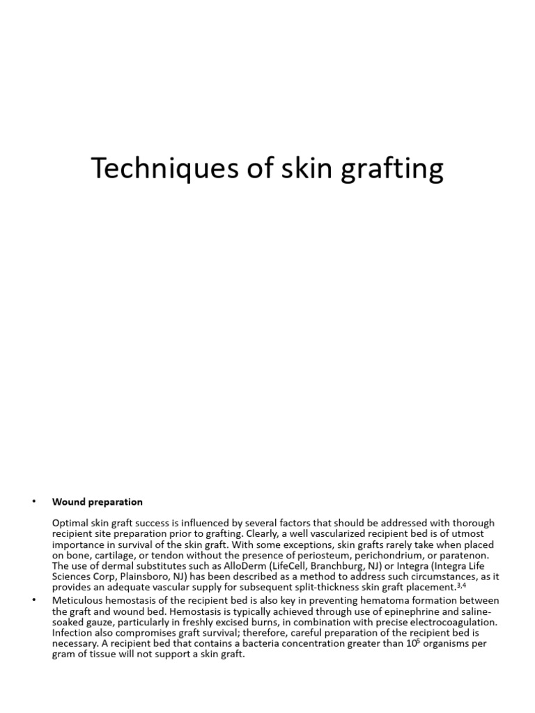 Techniques of Skin Grafting | PDF | Wound | Skin