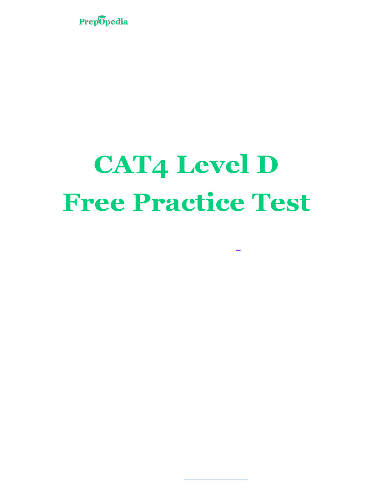 CAT4 Level D Prepopedia | PDF